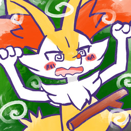ambiguous_anthro ambiguous_gender anthro biped blush blush_stickers front_view open_mouth simple_background snout solo spiral spiral_eyes stick wavy_mouth annyui0611 nintendo pokemon braixen canid generation_6_pokemon mammal pokemon_(species) 1:1 2024 digital_drawing_(artwork) digital_media_(artwork) half-length_portrait hi_res japanese_description portrait translated_description