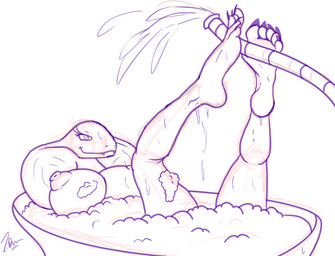 5_toes anthro anthrofied areola barefoot bath bathing bathtub big_breasts biped breasts erect_nipples feet female foot_fetish foot_focus hose huge_breasts nipples non-mammal_breasts non-mammal_nipples partially_submerged plantigrade pokemorph simple_background smile snake_hood soap solo suds toes water conditional_dnp zp92 nintendo pokemon fan_character sebrina_arbok arbok generation_1_pokemon pokemon_(species) reptile scalie snake digital_drawing_(artwork) digital_media_(artwork) monochrome sketch
