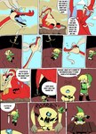 anthro belly big_belly big_butt bodily_fluids butt comic dangerking11 dialogue dragon english_text female gohma group human male male/female male/male mammal mythological_creature mythological_scalie mythology nintendo scalie sweat sweaty_butt tail text the_legend_of_zelda thick_thighs toon_link valoo wind_waker