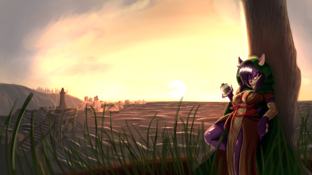 anthro cape cigarette_box clothing eye_bags fangs female flask fur hair holding_object hood hood_up leaning_on_object multicolored_body multicolored_fur purple_body purple_hair red_eyes solo sunset teeth two_tone_body alcoholictails dark_souls dic_entertainment fromsoftware sega sonic_the_hedgehog_(series) sonic_underground tamers12345's_sonic_underground emerald_herald queen_aleena_hedgehog eulipotyphlan european_hedgehog hedgehog mammal 16:9 absurd_res hi_res huge_filesize widescreen