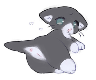 3_toes anus black_body black_fur black_whiskers butt chest_tuft chibi countershade_butt countershade_face countershade_fur countershade_torso countershading ears_down feet female feral fur fur_markings genitals green_eyes grey_body grey_fur heart_symbol hearts_around_body hearts_around_head inner_ear_fluff kemono leg_markings looking_at_viewer looking_back looking_back_at_viewer lying markings multicolored_body multicolored_fur nude on_side open_mouth pink_genitals pivoted_ears pointy_ears presenting presenting_hindquarters prick_ears quadruped rear_view simple_background socks_(marking) solo tail tapering_tail thick_thighs toes tuft two_tone_body two_tone_fur vulva whiskers white_background white_body white_countershading white_fur white_inner_ear white_inner_ear_fluff young young_female young_feral kit_(artist) domestic_cat felid feline felis mammal tuxedo_cat 6:5 colored digital_media_(artwork)