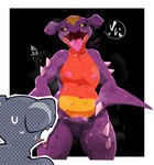 2023 anthro blush bodily_fluids brother_(lore) brothers_(lore) clothed clothing curvy_figure duo erection erection_under_bottomwear erection_under_clothing gabite garchomp generation_4_pokemon heart_symbol hi_res hourglass_figure in_heat incest_(lore) male male/male moesouna_gomi navel nintendo nipples pink_nipples pokemon pokemon_(species) pokemorph purple_body saliva sibling_(lore) simple_background slightly_chubby slightly_chubby_anthro slightly_chubby_male sweat tongue tongue_out unavailable_at_source underwear underwear_only yellow_eyes