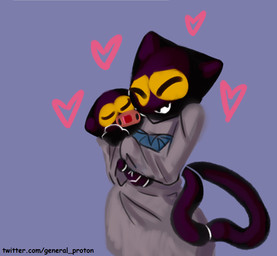 4_fingers ambiguous_gender anthro black_body black_ears black_fur black_tail black_text carrying_another clothed clothing cute_fangs duo eyes_closed fangs female fingers fur good_parenting grey_clothing happy heart_symbol holidays hug neonate open_mouth open_smile pacifier smile tail teeth text yellow_sclera young general_proton google google_doodle halloween magic_cat_academy momo_(google) domestic_cat felid feline felis mammal 2020 colored digital_media_(artwork) digital_painting_(artwork) painting_(artwork) url mother_(lore) mother_and_child_(lore) parent_(lore) parent_and_child_(lore)