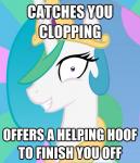 english_text equine friendship_is_magic grin horn imminent_rape lol_comments looking_at_viewer mammal meme my_little_pony princess_celestia_(mlp) rape_face solo text winged_unicorn wings
Rating: Questionable
Score: 15
User: darknessRising
Date: March 03, 2014