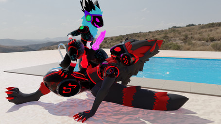 anal anal_penetration anthro cowgirl_position duo from_front_position genitals machine male male/male on_bottom on_top penetration penis poolside sex size_difference kronosprotogen protogen 16:9 3d_(artwork) 4k absurd_res blender_(artwork) digital_media_(artwork) hi_res huge_filesize widescreen
