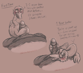 anthro bashful beak bedroom_eyes belly big_belly big_penis blush bodily_fluids both_hands_on_penis brown_background cheek_tuft crows_feet dialogue duo facial_tuft feather_hands feather_tuft feathered_wings feathers foreskin fur genital_fluids genitals hand_on_belly hand_on_penis handjob head_on_belly heart_symbol laying_on_partner leaking_precum long_neck looking_at_another looking_at_partner male male/male motion_lines multicolored_body multicolored_fur narrowed_eyes overweight overweight_male penile penis precum precum_on_penis romantic romantic_couple seductive sex shy simple_background size_difference tail tail_feathers text thick_thighs tuft two_tone_body two_tone_fur wings undergreysnest dreamworks kung_fu_panda li_shan_(kung_fu_panda) mr._ping anatid anseriform anserine avian bear bird giant_panda goose mammal 2024 dated english_text monochrome sequence signature sketch watermark