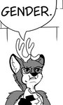 ambiguous_gender anthro antlers arm_tuft black_nose brick_wall cheek_tuft chest_tuft confusion dialogue facial_tuft fluffy food fur horn humor onigiri rice shoulder_tuft simple_background solo speech_bubble text tuft wall_(structure) white_background white_body white_fur fluffybuck fluffybuck_(character) deer mammal new_world_deer white-tailed_deer 2021 3:5 black_and_white digital_media_(artwork) english_text hi_res monochrome