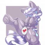 convenient_censorship cutie_mark eyelashes eyewear female front_view fur glasses grey_body grey_fur grey_hair grey_mane hair heart_symbol hooves mane nude pale_fur purple_eyes solo speech_bubble spread_legs spreading thick_thighs wide_eyed kaikoinu friendship_is_magic hasbro my_little_pony silver_spoon_(mlp) equid equine horse mammal pony 1:1 hi_res pictographics