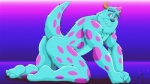 3_toes all_fours anthro biceps big_muscles butt claws feet horn looking_at_viewer male markings muscular muscular_anthro muscular_male nude pecs pose raised_tail side_view solo tail toes fabfelipe disney monsters_inc pixar sulley furred_monster monster 2013