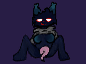 anthro black_body black_fur breasts clothed clothing fluffy fur grey_clothing grey_hoodie grey_topwear herm hoodie intersex looking_at_viewer pantsless sex_2tm sitting solo topwear goblover69 rain_world videocult inv_(rain_world) slugcat hi_res
