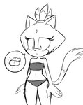 accessory anthro bandeau biped blush bodily_fluids bottomwear breasts clothing eyelashes female fingers frown fur hair hair_accessory looking_down_at_self midriff navel panties self-conscious simple_background small_breasts solo topwear underwear white_background biffalo sega sonic_the_hedgehog_(series) blaze_the_cat domestic_cat felid feline felis mammal 2016 digital_drawing_(artwork) digital_media_(artwork) greyscale hi_res monochrome