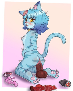 accessory anal anal_beads anal_fluids anal_masturbation anal_penetration anal_training animal_dildo animal_sex_toy anthro anus bell bell_collar blue_body blue_fur blush bodily_fluids breasts butt buttplug canine_dildo collar dildo dildo_in_ass dildo_insertion dildo_sitting equine_dildo female female_penetrated flower flower_in_hair fur genital_fluids genitals gradient_background gradient_hair hair hair_accessory kneeling looking_at_viewer looking_back looking_back_at_viewer looking_pleasured lube masturbation nude object_in_ass open_mouth open_smile pawpads penetration pink_nose plant plug_(sex_toy) sex_toy sex_toy_in_ass sex_toy_insertion simple_background small_breasts smile solo striped_body striped_fur stripes turning_head vaginal_fluids vulva young young_anthro young_female mintybeans lyn_(mintybeans) felid feline mammal 4:5 hi_res