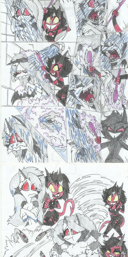 anthro bathing breasts brush butt butt_cleavage cleavage clothed clothing convenient_censorship covering covering_breasts duo embarrassed female forced_washing horn navel nude parody scared screaming scrub_brush scrubbing shocked shower shower_curtain soap soap_bubbles suds toony washing_another wet rogelis hellaverse helluva_boss mythology psycho_(movie) loona_(helluva_boss) millie_(helluva_boss) canid canid_demon canine demon hellhound horned_humanoid humanoid imp mammal mythological_canine mythological_creature absurd_res comic hi_res sketch