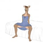 adolescent anthro barefoot biped breasts clothed clothing dress feet female jewelry necklace panties solo spread_legs spreading translucent translucent_clothing translucent_dress underwear upskirt young avgvst bojack_horseman netflix penny_carson deer mammal 1:1