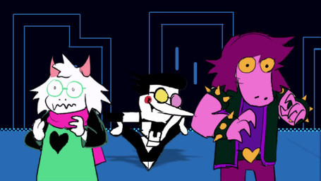 2_horns ambiguous_gender anthro car clothed clothed_anthro clothed_humanoid clothing compliment dialogue eyewear fur gesture glasses glitch group hand_gesture heterochromia holding_object horn humor pink_body pink_scales pointing road scales scarf trio vehicle wearing_glasses white_body white_fur alonzo_animates rob_paulsen_(va) tom_kenny_(va) deltarune nickelodeon the_adventures_of_jimmy_neutron:_boy_genius undertale_(series) ralsei spamton_g._spamton susie_(deltarune) bovid caprine darkner electro-dasher_(deltarune) goat humanoid lightner mammal reptile scalie 16:9 2d_animation animated digital_media_(artwork) english_audio english_description frame_by_frame hi_res meme short_playtime sound video voice_acted widescreen female_(lore) male_(lore)