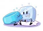 blush duo female female/female fingering genitals heart_symbol ice ice_cube kissing not_furry pillow pussy sitting stick_limbs luridime battle_for_dream_island object_shows bracelety ice_cube_(bfdi) animate_inanimate elemental_creature ice_creature mineral_fauna