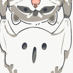 black_eyes black_nose chibi clothing costume dot_eyes feral ghost_costume grey_body halloween_costume holidays simple_eyes solo teeth yencatx halloween mammal procyonid raccoon 1:1 2021
