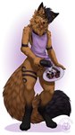 absurd_res animal_genitalia anthro apron apron_only balls black_body black_fur bodily_fluids brown_body brown_fur butteredshep cake canid canine canine_genitalia clothing cum cum_on_food dessert dipstick_ears dipstick_tail ejaculation food fox fur fur_markings genital_fluids genitals hair hand_on_penis hi_res holding_penis male mammal markings masturbation multicolored_ears penis solo tahssi tail tail_markings tongue tongue_out
