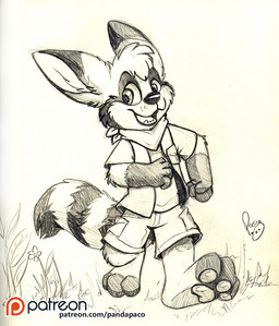 anthro bottomwear clothed clothing flower front_view glistening glistening_eyes glistening_nose gloves_(marking) grass logo male markings open_clothing open_mouth open_smile open_topwear patreon_logo plant shorts smile solo striped_markings striped_tail stripes tail tail_markings topwear walking young young_anthro young_male pandapaco patreon species_request artist_logo full-length_portrait portrait signature sketch spot_color