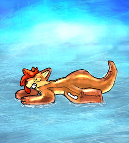 after_transformation ambiguous_gender anthro brown_body featureless_crotch floating glistening glistening_body hair handle implied_transformation inflatable inflatable_toy nude orange_hair permanent_smile pool_toy pool_toy_handle sea solo transformation water foxes-radio animate_inanimate canid canine canis coyote living_inflatable living_pool_toy mammal
