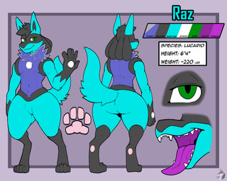 anthro biped male mouth_shot open_mouth solo arkailart nintendo pokemon generation_4_pokemon lucario pokemon_(species) 5:4 absurd_res hi_res model_sheet