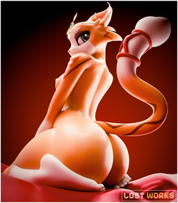 5_toes anthro big_butt blue_eyes breasts butt crown feet female fur gold_(metal) gold_jewelry headgear humanoid_feet jewelry kneeling looking_at_viewer nipples nude plantigrade rear_view simple_background solo tail tiara tiara_only toes lostworkszx unuxory_(modeler) the_great_warrior_wall xi_yue_(tgww) domestic_cat felid feline felis mammal 3d_(artwork) blender_(artwork) digital_media_(artwork) hi_res portrait three-quarter_portrait watermark