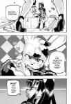 2018 anthro breasts canid canine clothed clothing comic daigaijin dialogue duo english_text female footwear fox fur furryfight_chronicles hair hi_res high_heels jumpsuit kalita_(furryfight_chronicles) lagomorph leporid looking_back mammal monochrome muko rabbit shoes side_boob speech_bubble text