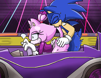 anthro bodily_fluids bottomless breath clothed clothing doggystyle driving driving_car duo female from_behind_position hair hands_on_hips hero male male/female panting ponytail princess royalty sex side_view speed_lines steering_wheel sweat sufubuta sega sonic_racing:_crossworlds sonic_the_hedgehog_(series) blaze_the_cat sonic_the_hedgehog domestic_cat eulipotyphlan felid feline felis hedgehog mammal
