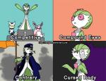 english_text female gardevoir harijizo meowstic nintendo pokémon red_eyes text video_games wigglytuff
Rating: Safe
Score: 0
User: Juni221
Date: February 26, 2014