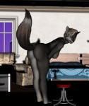 anthro bent_over big_butt biped blonde_hair breasts butt detailed_background female fur grey_body grey_fur hair looking_at_viewer looking_back mature_anthro mature_female nipples nude plantigrade pose presenting presenting_hindquarters raised_tail short_hair side_boob solo standing tail vic34677 lykina_(character) canid canine canis mammal wolf 3d_(artwork) digital_media_(artwork) pinup