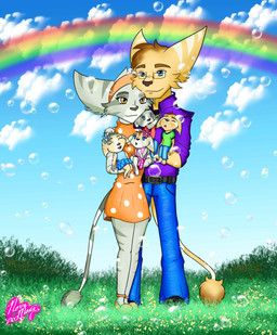 anthro belt blue_eyes bottomwear bubble carrying_baby clothing cloud cloudy_sky collared_shirt dress dress_shirt eyewear family_photo female fur glasses green_body green_fur group happy male pants rainbow shirt skirt sky sleeping smile sunny tan_body tan_fur topwear wearing_glasses yellow_body yellow_eyes yellow_fur novamaxx ratchet_and_clank sony_corporation sony_interactive_entertainment bridget_gardiner-turner dylan_gardiner-turner hamish_turner_(ukz_james97) jade_gardiner jake_gardiner-turner peridot_gardiner-turner lombax mammal absurd_res hi_res