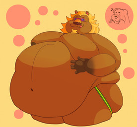 anthro belly_rub butt clothing eyewear hyper jockstrap licking licking_lips love_handles male moobs morbidly_obese obese overweight raremen solo sunglasses tongue tongue_out underwear animal_crossing nintendo bud_(animal_crossing) felid feline lion mammal pantherine hi_res