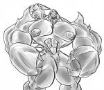 big_muscles bulge huge_muscles hyper hyper_muscles male muscular muscular_male nipples not_furry pecs solo dragmon league_of_legends riot_games tencent skarner_(lol) monochrome