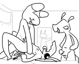 balls being_watched blush bodily_fluids breasts crossgender cum female forced genital_fluids genitals group group_sex looking_at_another male male/female orgasm orgasm_face public sex small_breasts voyeur the_weaver boxdog_(comic) fracas_(boxdog) scrimmage_(boxdog) lagomorph leporid mammal rabbit
