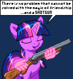 cutie_mark dialogue double_barrel_shotgun female feral floating_hands gun hair horn looking_at_viewer magic magic_hands purple_eyes purple_hair ranged_weapon shotgun solo text weapon skitsroom friendship_is_magic hasbro my_little_pony mythology twilight_sparkle_(mlp) equid equine mammal mythological_creature mythological_equine unicorn alpha_channel comic digital_media_(artwork) english_text pixel_(artwork)