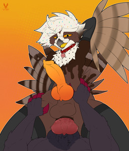 anal anal_penetration animal_genitalia animal_penis anthro anus arm_warmers armpit_fetish armpit_play armwear balls beak big_balls big_penis butt canine_genitalia canine_penis claws clothing collar cowgirl_position duo erection feathers femboy food from_front_position genitals hand_on_butt hand_on_hip hand_on_leg hand_on_thigh hung_bottom hung_femboy knot knotted_penis legwear licking licking_lips looking_down lying male male/male male_penetrated male_penetrating male_penetrating_male multicolored_penis muscular on_back on_bottom on_top penetration penile penile_penetration penis penis_in_ass penis_tip sex sheath spread_butt spreading tail thigh_highs tongue tongue_out transformation cutefckngbunny nintendo pokemon ceilo_(wafflezcol) avian bird food_creature generation_5_pokemon owl pokemon_(species) pulsatrix spectacled_owl true_owl zoroark absurd_res hi_res