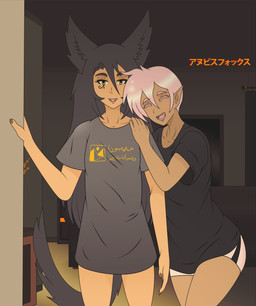 black_hair building clothed clothing colored_nails dark_body dark_skin duo egyptian fangs female flat_chested hair house humanoid_pointy_ears long_hair looking_at_viewer nails open_mouth pink_hair pointy_ears shirt short_hair smile teeth topwear naitokitsune egyptian_mythology middle_eastern_mythology mythology crin_acistini keiga_anu animal_humanoid anubian_jackal canid canid_humanoid canine canine_humanoid canis deity humanoid jackal jackal_humanoid mammal mammal_humanoid vampire absurd_res digital_media_(artwork) hi_res