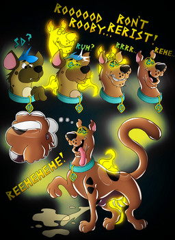 3_fingers 3_toes anthro anus backsack balls black_background black_nose blue_collar bodily_fluids brown_body brown_fur collar cum cumshot duo ejaculation ellipsis exclamation_point feet feral fingers fur genital_fluids genitals glistening hypnosis hypnotic_eyes latex laugh male markings mind_control multicolored_body multicolored_fur name_tag nude open_mouth orgasm orgasm_from_transformation penis possession question_mark ringed_eyes simple_background smile spiral spiral_eyes spots spotted_body spotted_fur tan_body tan_fur teeth text toes tongue tongue_out transformation transformation_sequence frisky-lime_(artist) hanna-barbera scooby-doo_(series) frisky-lime scooby-doo canid canine canis domestic_dog ghost great_dane hyena mammal mastiff molosser spirit spotted_hyena absurd_res digital_drawing_(artwork) digital_media_(artwork) english_text hi_res sequence