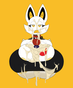 annoyed anthro areola areola_outline between_breasts big_breasts bodily_fluids breast_play breasts clothing collar cum cum_all_over cum_drip cum_on_body cum_on_breasts cum_on_face cum_on_upper_body dripping duo excessive_cum excessive_genital_fluids eyebrows eyelashes feline_ears female genital_fluids genitals gold_areola huge_breasts hyper hyper_breasts machine nipple_outline nipples open_mouth penis penis_between_breasts penis_tip sex titfuck topwear white_body yellow_eyes ic0nmon tama_(ic0nmon) robot robot_anthro 2025 digital_drawing_(artwork) digital_media_(artwork)