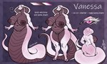 anthro apode big_breasts breasts female huge_breasts legless overweight overweight_female scaly_breasts serpentine solo tail wide_hips conditional_dnp giahryan vanessa_(giahryan) draconcopode naga reptile scalie snake hi_res model_sheet