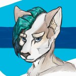 ambiguous_gender anthro blue_eyes fur grey_body grey_fur hair highlights_(coloring) long_hair slim solo ifrinox canid canine canis domestic_dog mammal 1:1 low_res