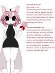 anthro black_eyes blush candy clothing dessert eyeshadow female food fur hair headgear headwear lipstick lollipop makeup nurse nurse_clothing nurse_headwear pink_hair red_eyeshadow red_lipstick smile solo text white_body white_fur anonymous_artist terrible_mouse fan_character domestic_cat felid feline felis mammal 3:4 character_name english_text model_sheet portrait