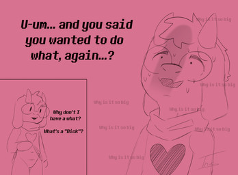 anthro bodily_fluids clothed clothing concern confusion eyewear fangs floppy_ears glasses horn male null oblivious penis_shadow robe scared scarf shadow solo sweat sweating_profusely teeth text wearing_glasses worried insate deltarune undertale_(series) ralsei bovid caprine darkner goat mammal english_text hi_res