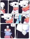 2016 aftertale angry animated_skeleton blood bodily_fluids bone chara_(undertale) clothing comic dialogue english_text geno_sans_(aftertale) glitch human humanoid loverofpiggies mammal not_furry papyrus_(undertale) sad sans_(undertale) scarf shaking shirt shocked skeleton text topwear undead undertale undertale_(series)