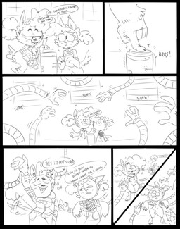 anthro assisted_exposure balls breasts clothing dialogue digitigrade duo female forced forced_exposure genitals hands_everywhere male multi_nipple nervous nipples nude pushbutton robotic_arm small_breasts sound_effects speech_bubble tail tail_motion tailwag text thick_thighs undressed wide_hips mhdrawin ghoul_school hanna-barbera mythology scooby-doo_(series) wally_(mhdrawin) winnie_werewolf_(ghoul_school) canid canine mammal mythological_canine mythological_creature werecanid werecanine werecreature werewolf 2019 black_and_white comic digital_drawing_(artwork) digital_media_(artwork) english_text hi_res line_art monochrome cousins_(lore)
