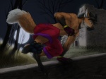 action_pose anthro clothing dead_tree detailed_background escaping facial_hair feet gloves goatee handwear hindpaw light male moon moonlight outside parkour paws plant pose solo tail tree vaulting fadzai hupakko canid canine fox mammal