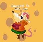 anthro buckteeth clothing coat dialogue female gesture scarf solo teeth text topwear waving nefarious.cum capcom cheesed_to_meet_you resident_evil ashley_graham_(resident_evil) moushley mammal mouse murid murine rodent english_text hi_res