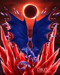 blue_body blue_eyes claws crystal eclipse feral male membrane_(anatomy) outside solar_eclipse solo spread_wings tail wings demonickingdom mythology elikos_(alanox) crystal_dragon dragon mythological_creature mythological_scalie scalie absurd_res digital_media_(artwork) hi_res watermark