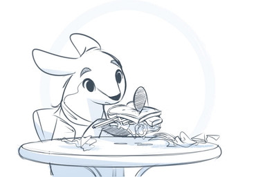 ambiguous_gender bread chair feral food fur furniture gun hair handgun quadruped ranged_weapon revolver sandwich_(food) short_hair solo table weapon itsdanfango ansel_(itsdanfango) deer mammal 2018 black_and_white monochrome sketch
