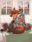 2020 absurd_res ambiguous_gender anthro bed bottomwear canid canine clothed clothing cloud dipstick_ears disney fox fully_clothed fur furniture grey_body grey_fur group hi_res inside judy_hopps lagomorph leporid light lighting mammal multicolored_ears nick_wilde on_bed orange_body orange_fur outlet pants parent_(lore) parent_and_child_(lore) plant rabbit red_fox shirt sky smile topwear tree true_fox window xx-junglebeatz-xx young young_anthro zootopia